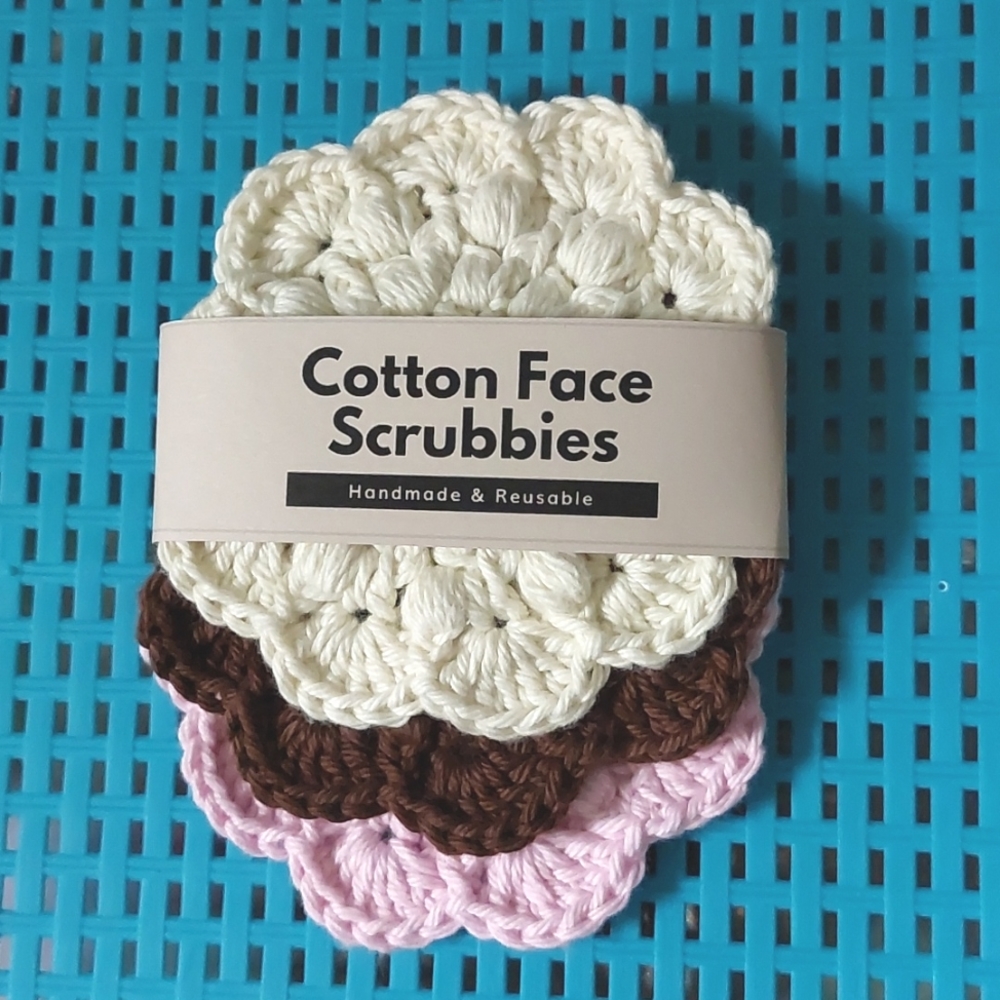 Crochet Super Scrub Facial Rounds▪︎Neapolitan Special Edition▪︎Set of 3